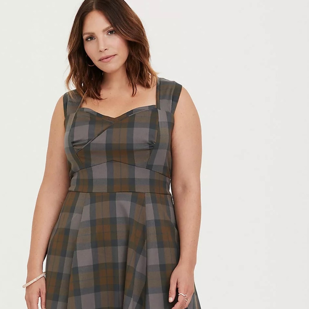 Outlander Tartan Wrap Bodice Swing Dress